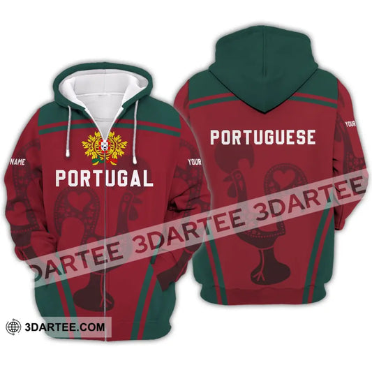 Unisex Shirt - Custom Name T-Shirt Portugal Clothing Zipper Hoodie / S T-Shirt