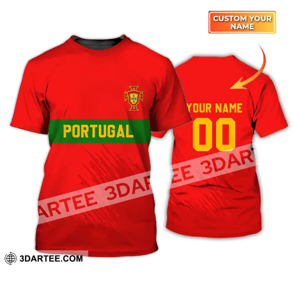 Unisex Shirt - Custom Name T-Shirt Portugal Football Clothing T-Shirt