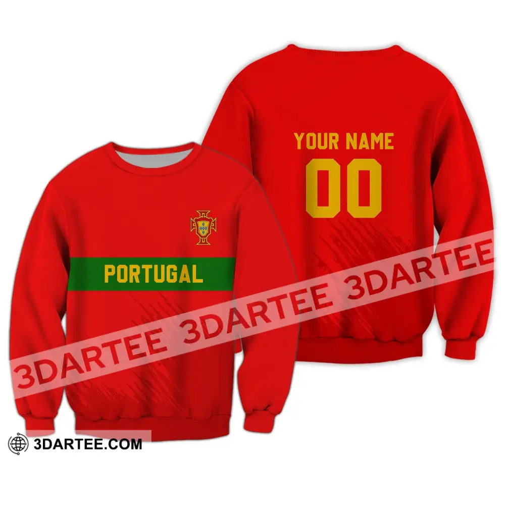 Unisex Shirt - Custom Name T-Shirt Portugal Football Clothing Long Sleeve / S T-Shirt