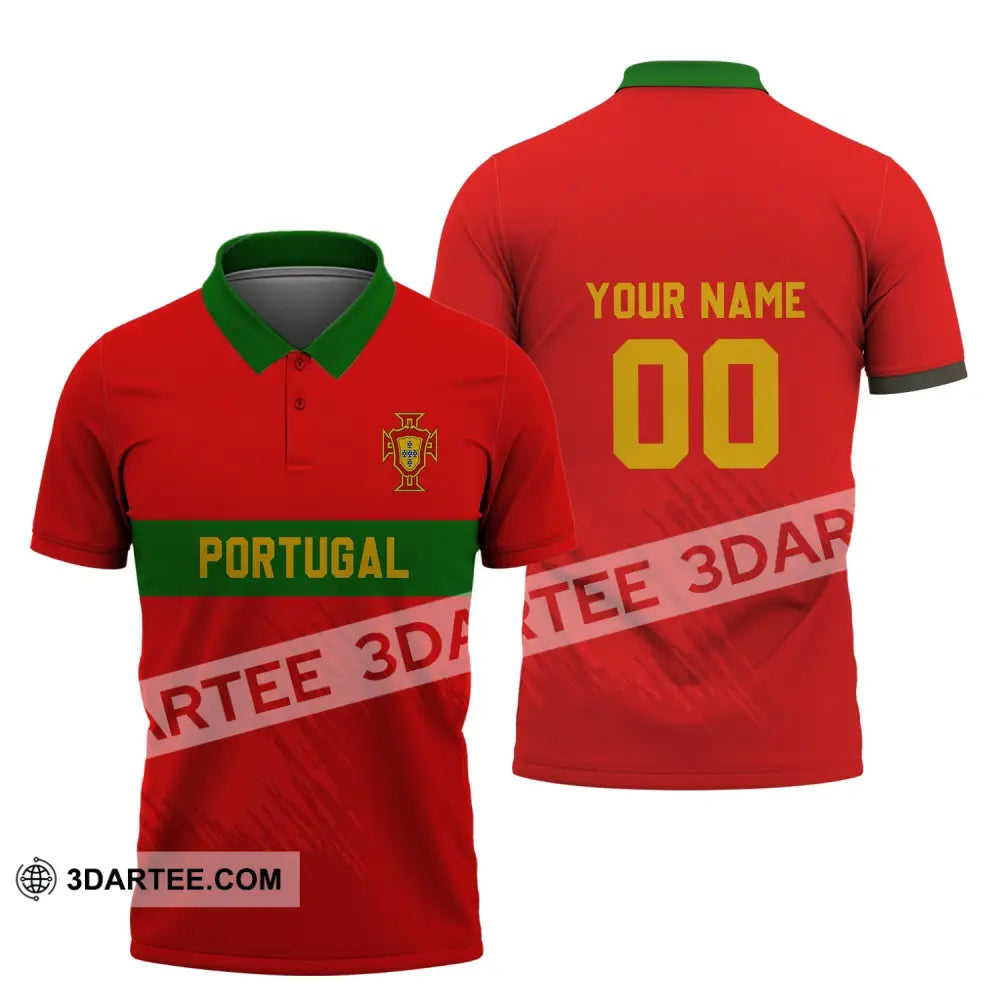 Unisex Shirt - Custom Name T-Shirt Portugal Football Clothing Polo / S T-Shirt