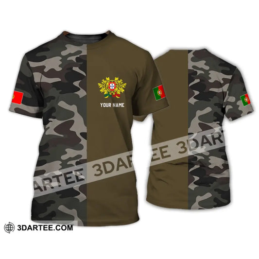 Unisex Shirt - Custom Name T-Shirt Portugal Half Camo Design / S T-Shirt