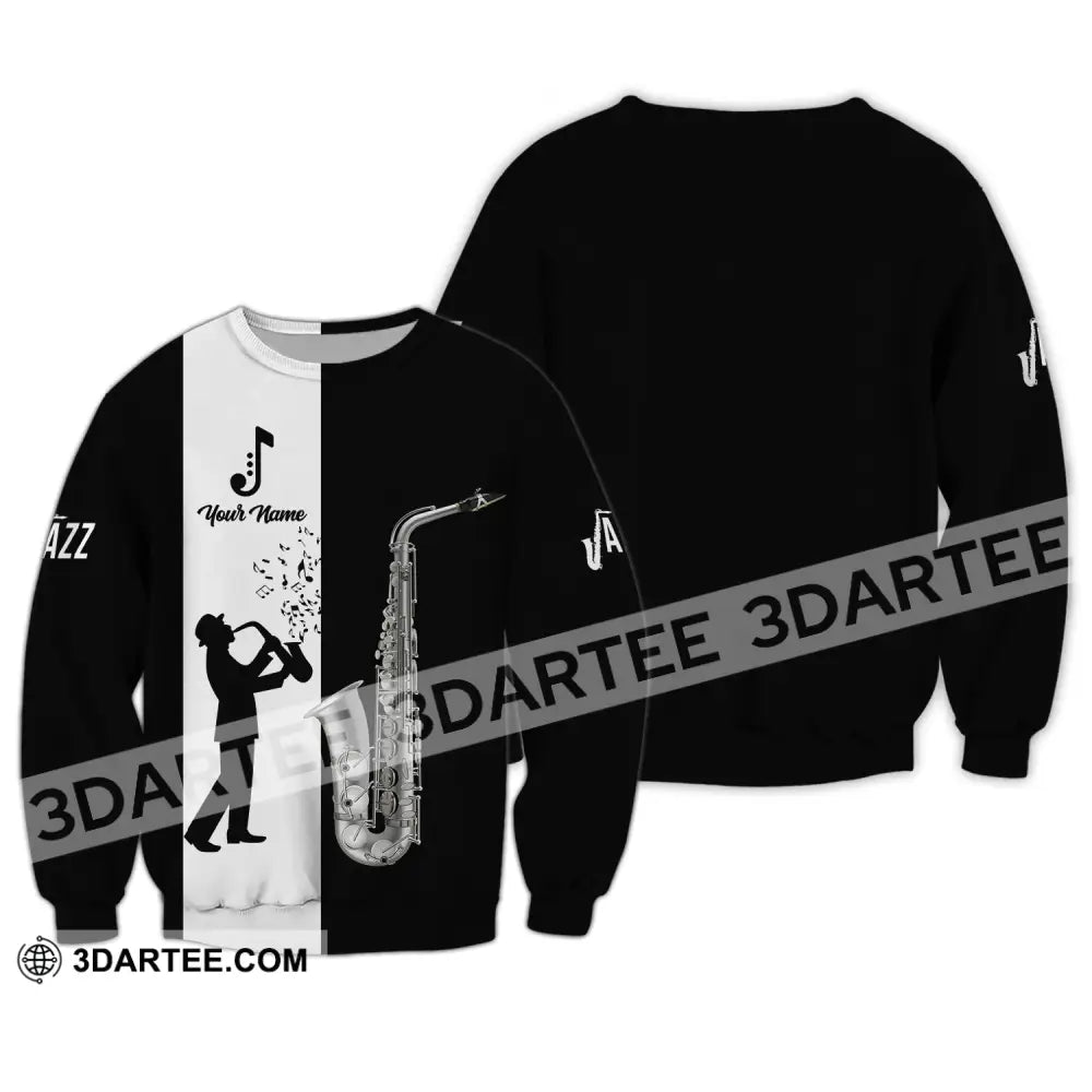 Unisex Shirt - Custom Name T-Shirt Saxophone Lover Long Sleeve / S T-Shirt