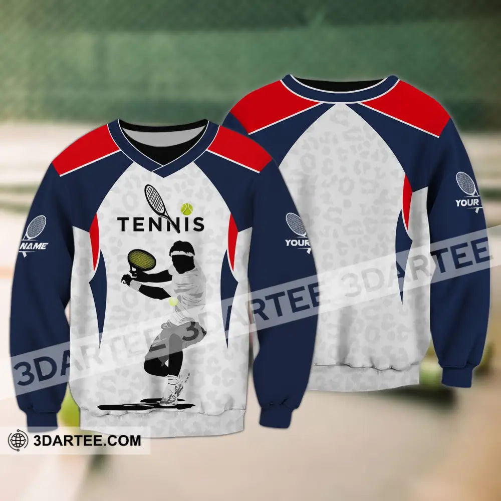 Unisex Shirt - Custom Name T-Shirt Tennis Lover Player Long Sleeve / S T-Shirt