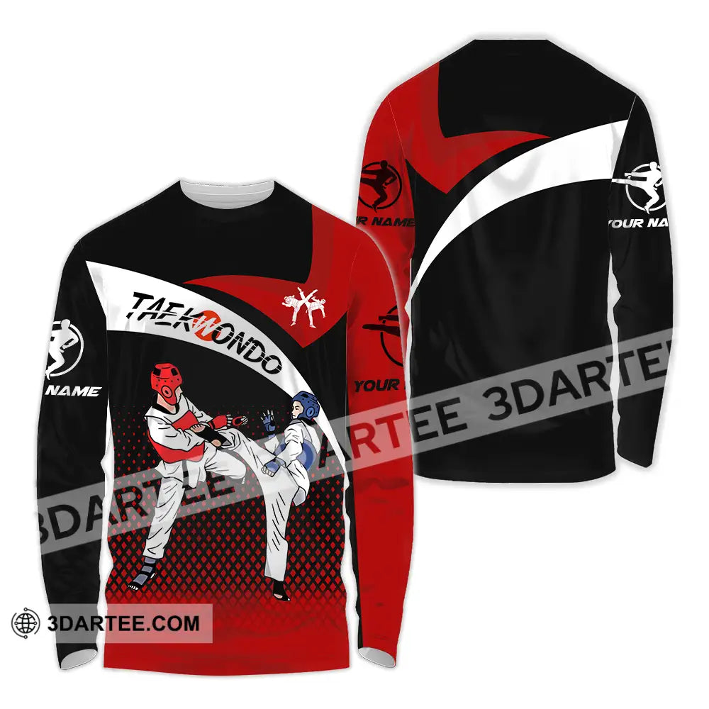 Unisex Shirt - Custom Name Taekwondo Fighters Long Sleeve / S T-Shirt