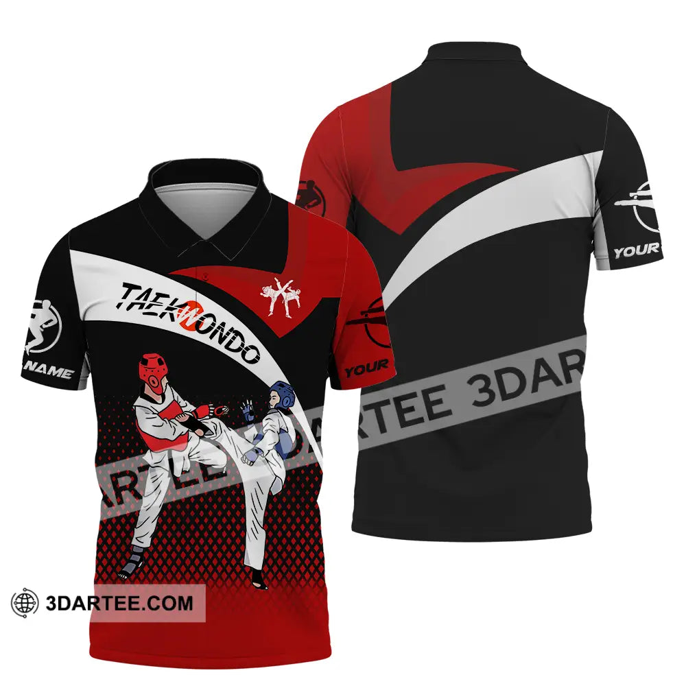 Unisex Shirt - Custom Name Taekwondo Fighters Polo / S T-Shirt