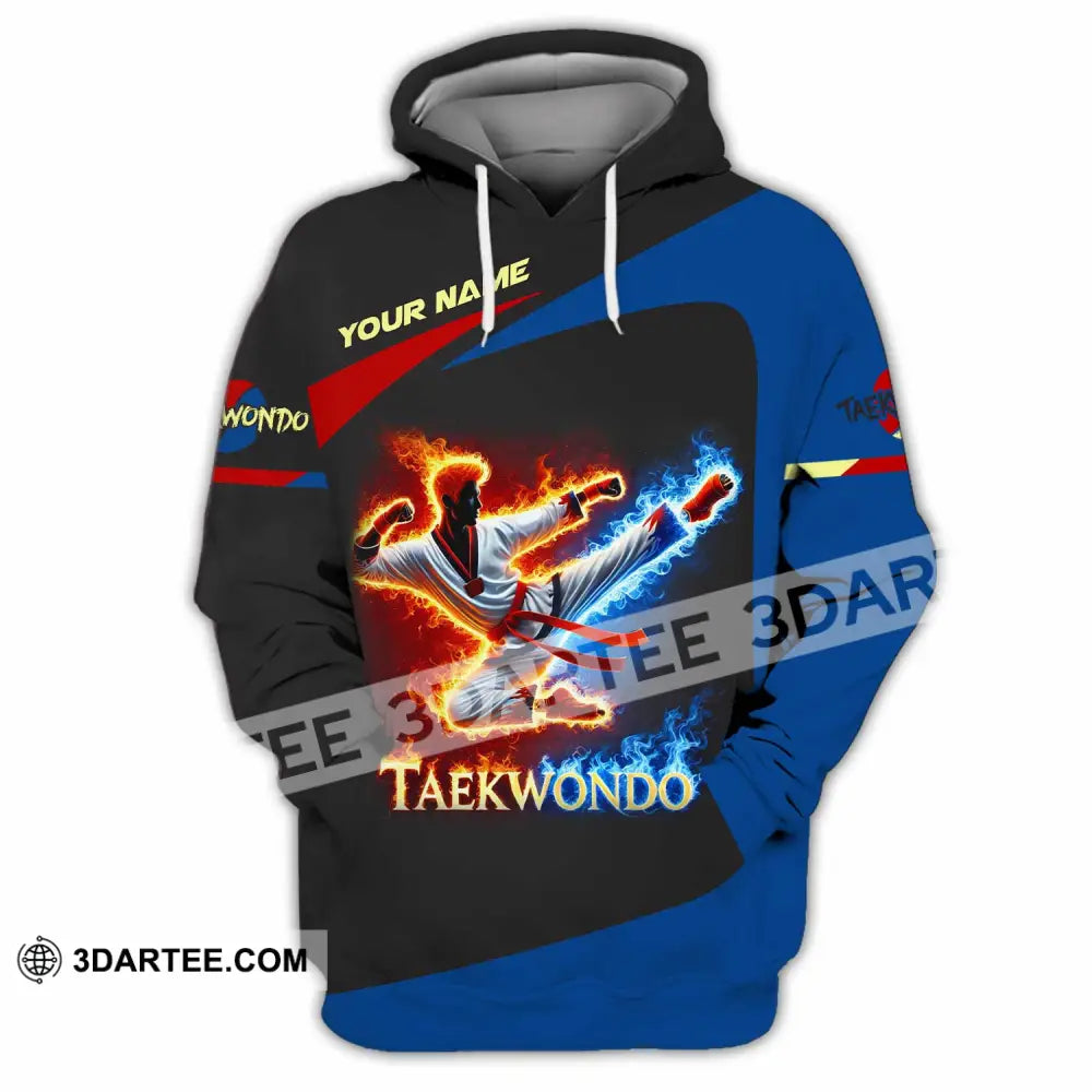 Unisex Shirt Custom Name Taekwondo Polo Long Sleeve Hoodie / S T-Shirt