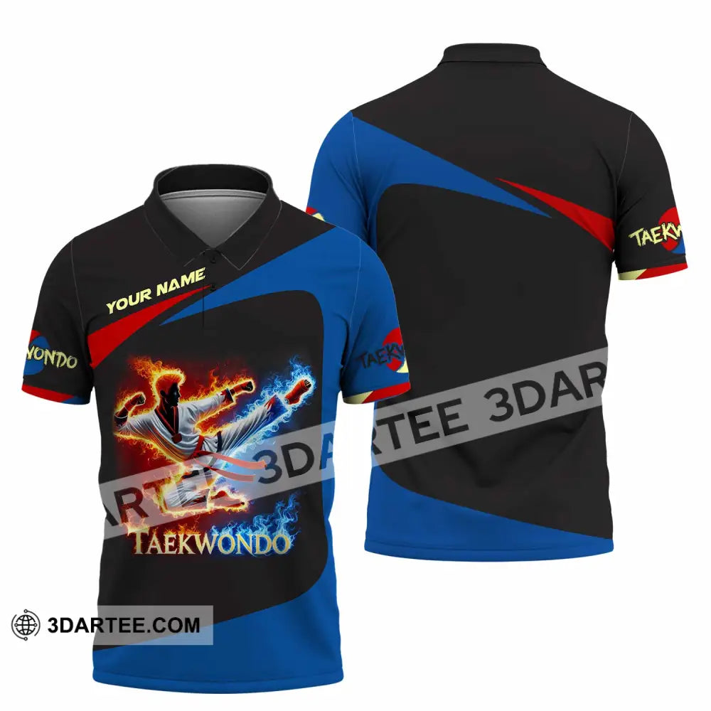 Unisex Shirt Custom Name Taekwondo Polo Long Sleeve / S T-Shirt