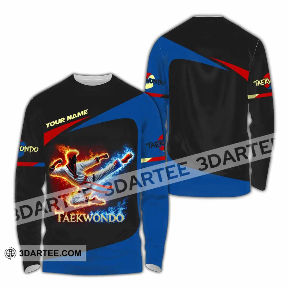 Unisex Shirt Custom Name Taekwondo Polo Long Sleeve / S T-Shirt