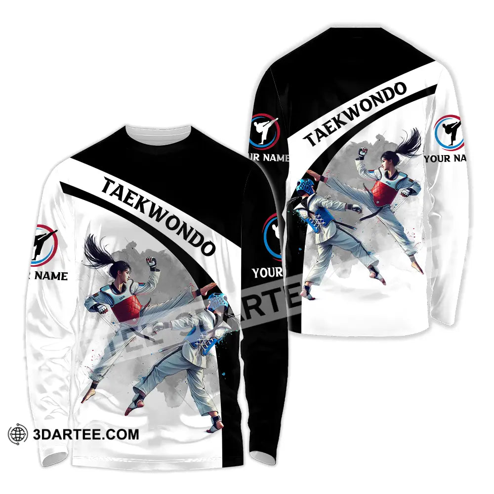 Unisex Shirt - Custom Name Taekwondo Sport Long Sleeve / S T-Shirt