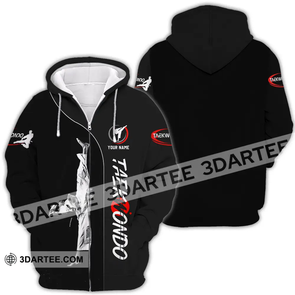 Unisex Shirt - Custom Name Taekwondo Zipper Hoodie / S T-Shirt