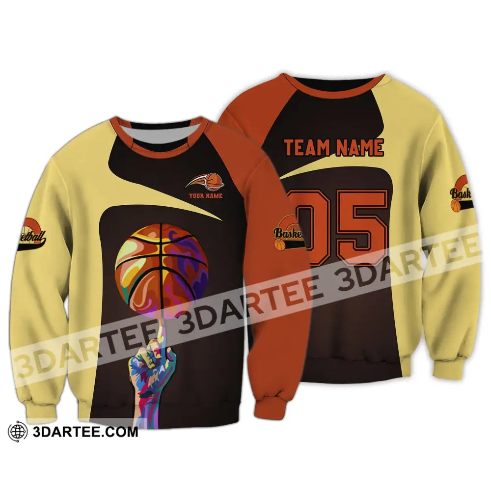 Unisex Shirt - Custom Name Team And Number T-Shirt Basketball Clothing Long Sleeve / S T-Shirt