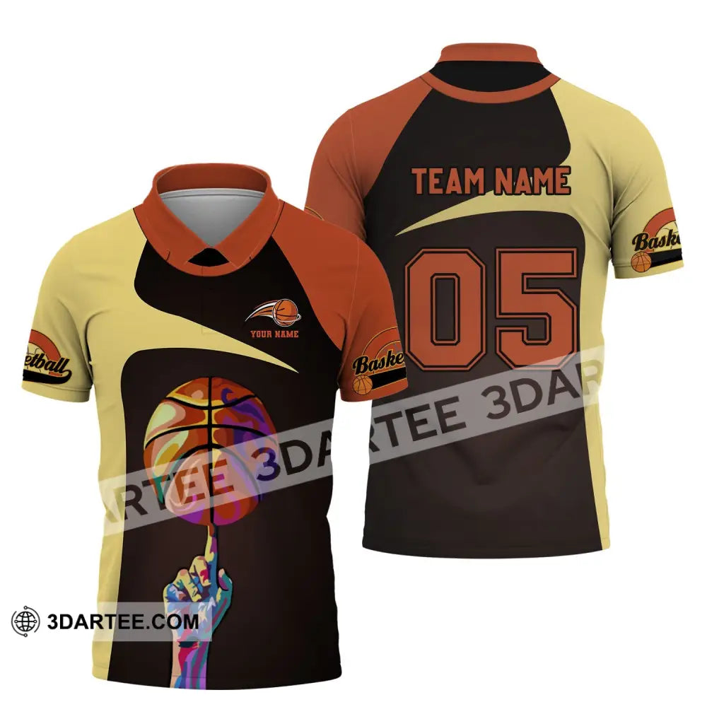 Unisex Shirt - Custom Name Team And Number T-Shirt Basketball Clothing Polo / S T-Shirt