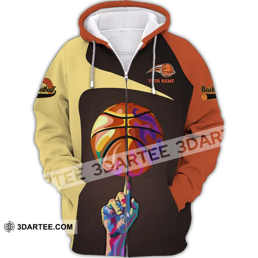 Unisex Shirt - Custom Name Team And Number T-Shirt Basketball Clothing Zipper Hoodie / S T-Shirt