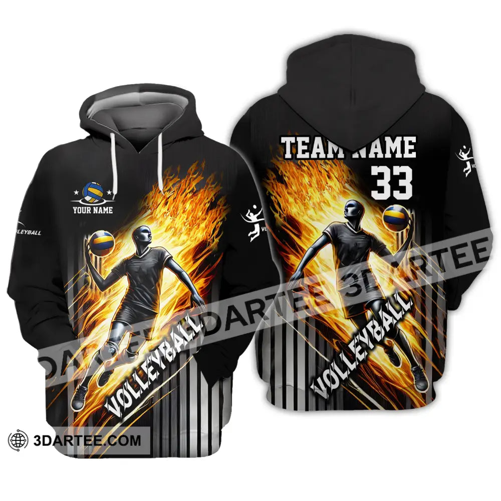 Unisex Shirt - Custom Name Team And Number Volleyball Lover Hoodie / S T-Shirt