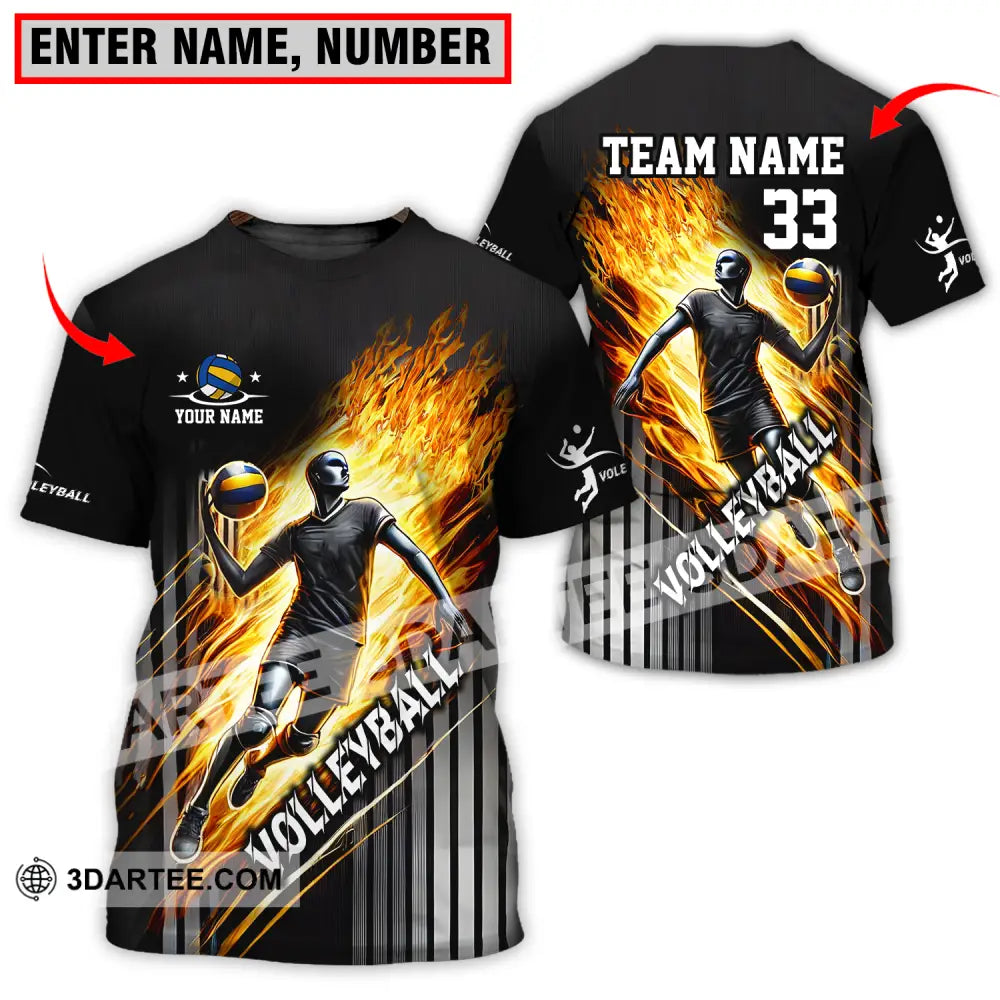 Unisex Shirt - Custom Name Team And Number Volleyball Lover T-Shirt