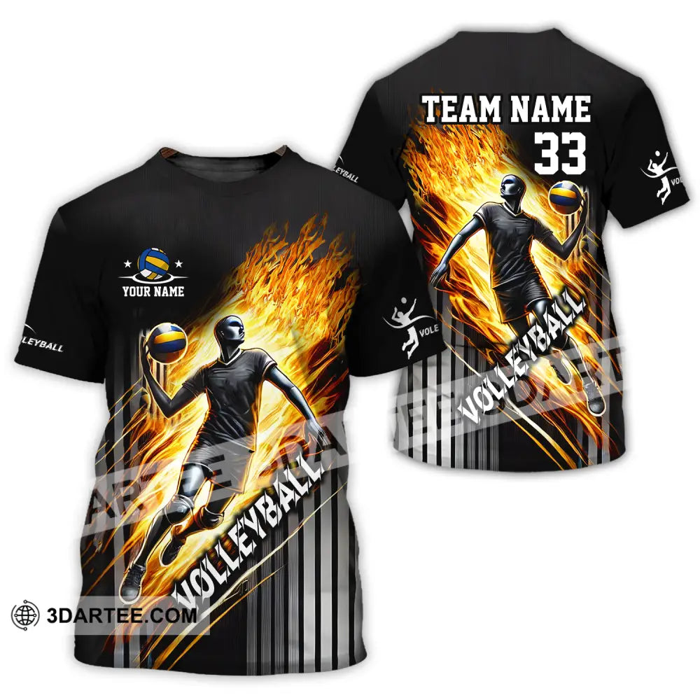 Unisex Shirt - Custom Name Team And Number Volleyball Lover T-Shirt / S T-Shirt