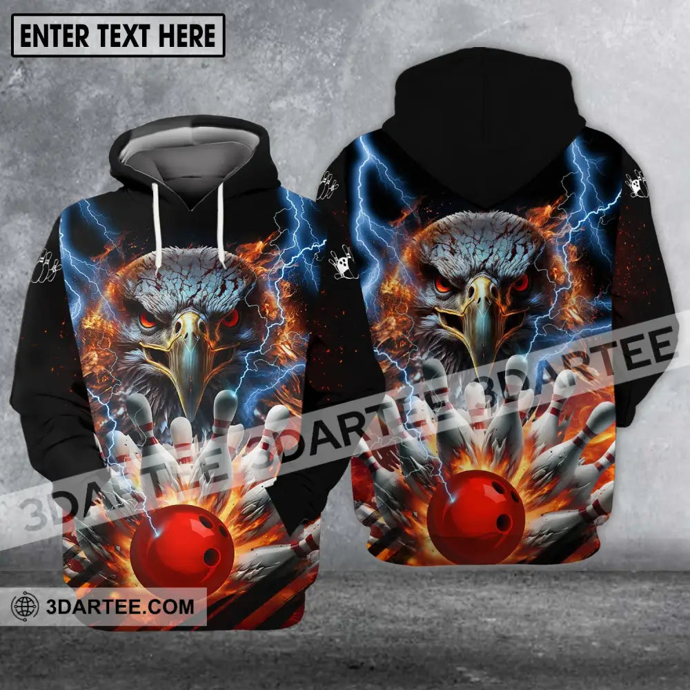 Unisex Shirt - Custom Name Team Bowling Eagle Fire Ball Hoodie / S T-Shirt