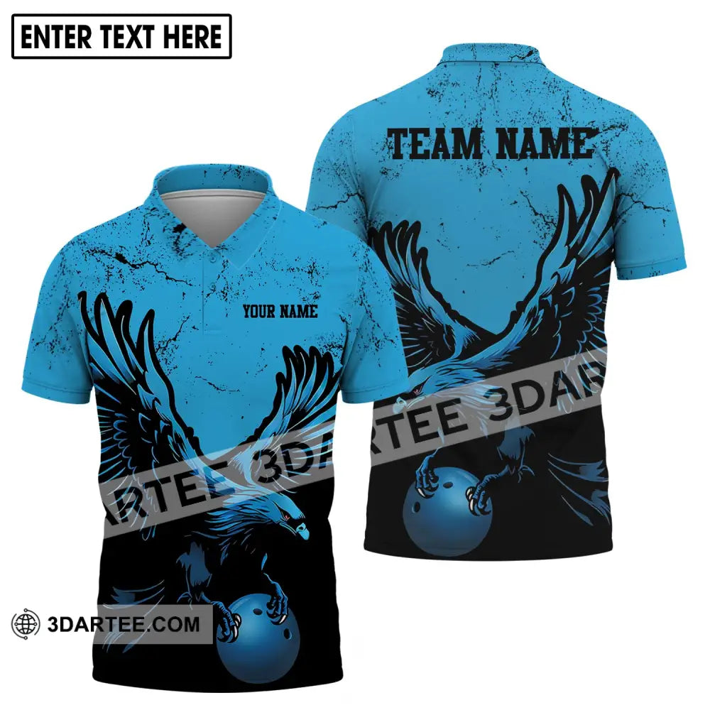 Unisex Shirt - Custom Name Team Eagle Bowling Ball Polo / S T-Shirt