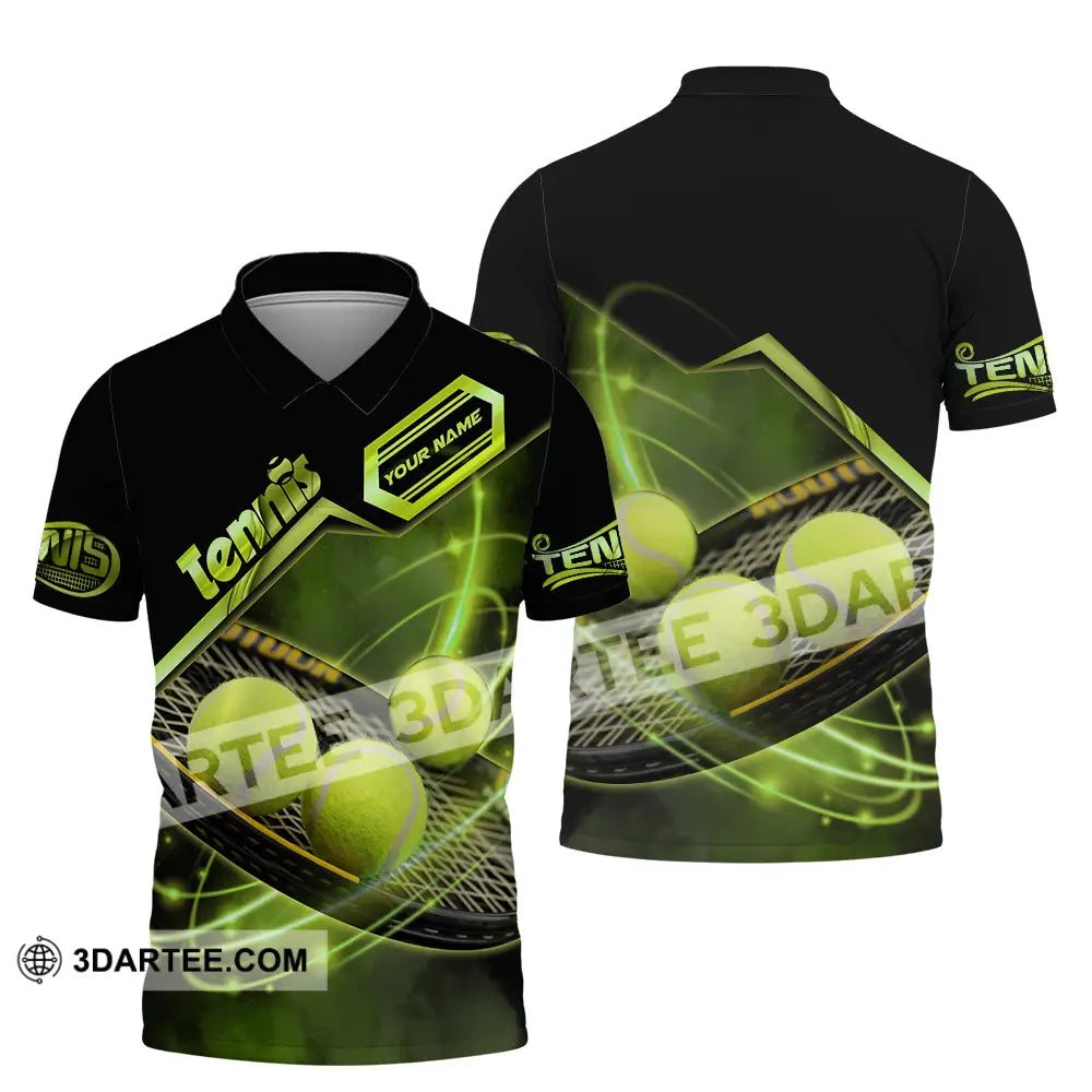 Unisex Shirt - Custom Name Tennis Ball Color Player Polo / S T-Shirt