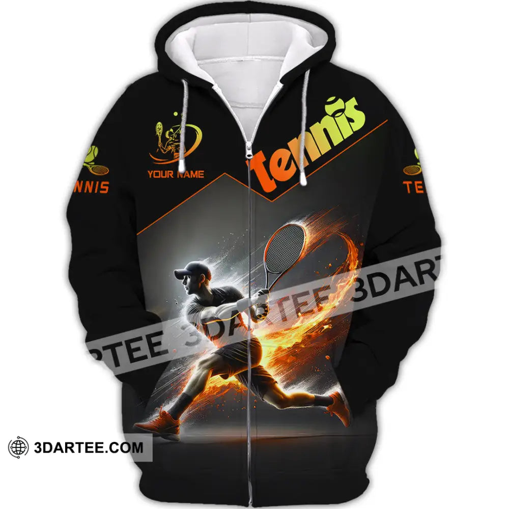 Unisex Shirt Custom Name Tennis Christmas Gift Zipper Hoodie / S T-Shirt