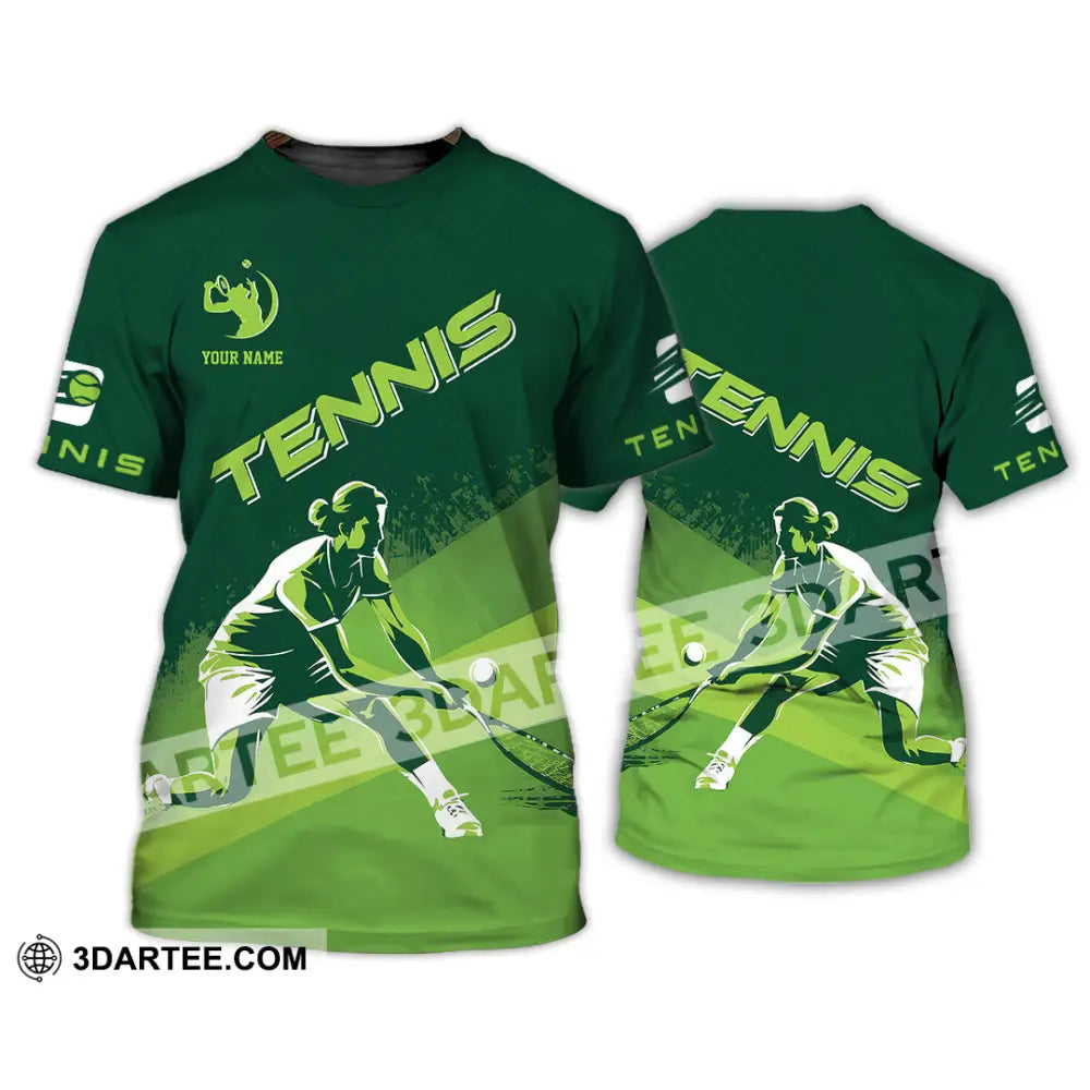 Unisex Shirt - Custom Name Tennis For Player Green T-Shirt / S T-Shirt