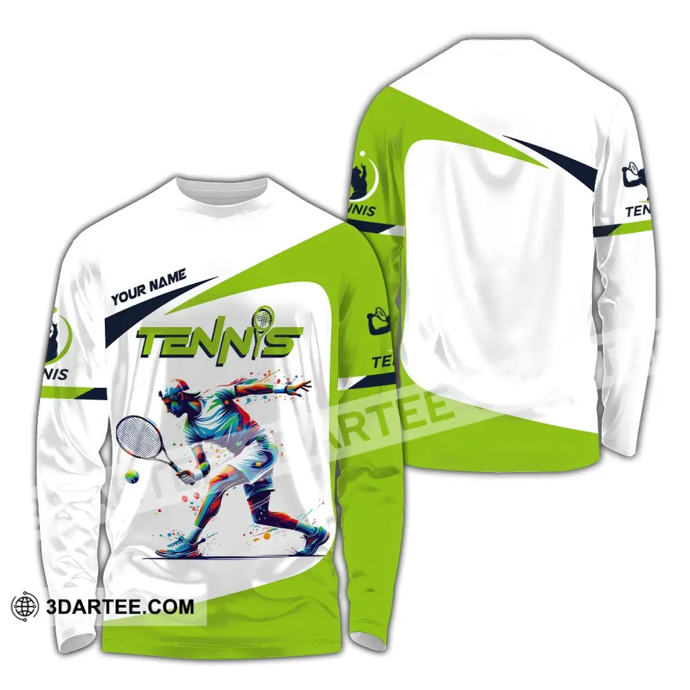 Unisex Shirt Custom Name Tennis Player T-Shirt For Lover Team Uniform Long Sleeve / S T-Shirt