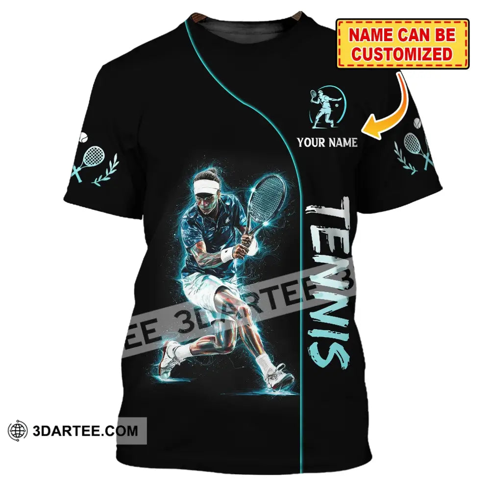 Unisex Shirt Custom Name Tennis T-Shirt For Club Gift Players T-Shirt