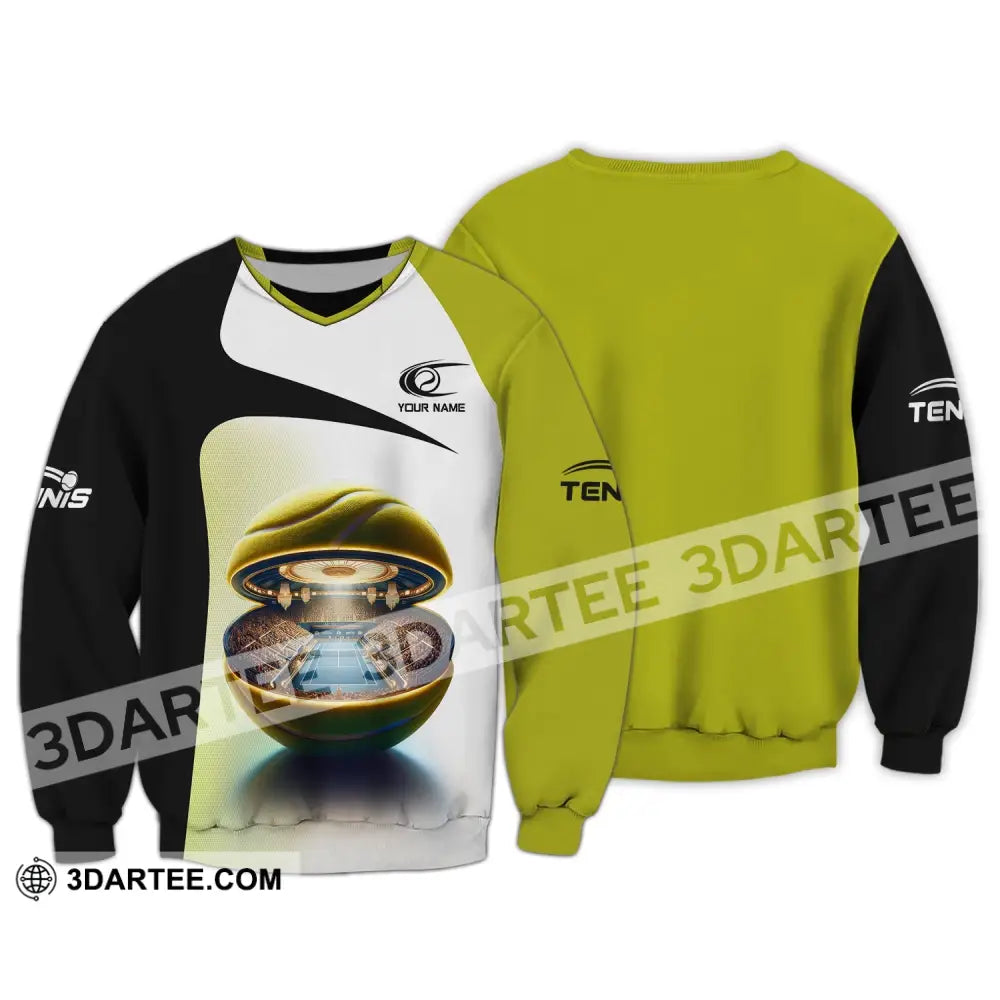 Unisex Shirt Custom Name Tennis T-Shirt Lover Gift Player Apparel Long Sleeve / S