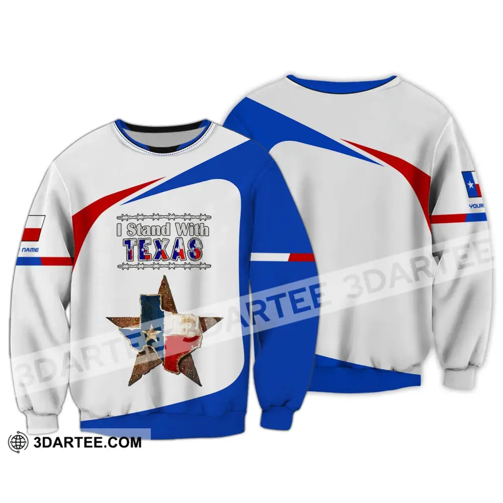 Unisex Shirt Custom Name Texas Cities Shirts I Stand With Long Sleeve / S T-Shirt