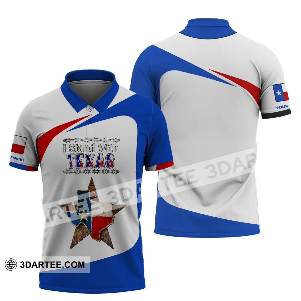 Unisex Shirt Custom Name Texas Cities Shirts I Stand With Polo / S T-Shirt