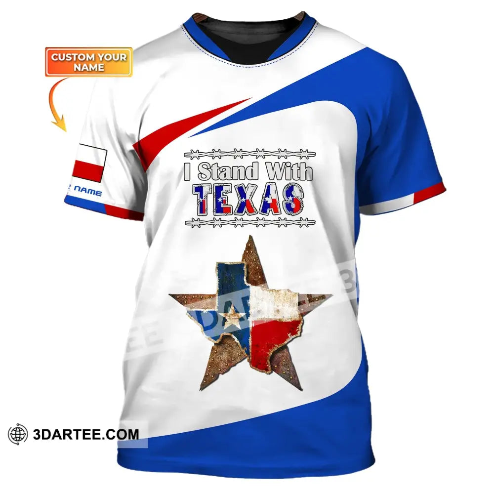 Unisex Shirt Custom Name Texas Cities Shirts I Stand With T-Shirt / S