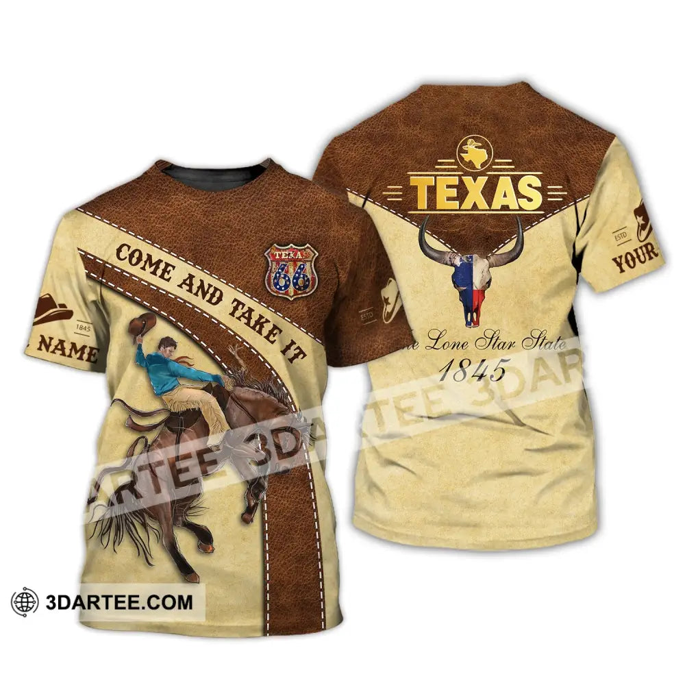 Unisex Shirt Custom Name Texas T-Shirt 1845 Come And Take It / S