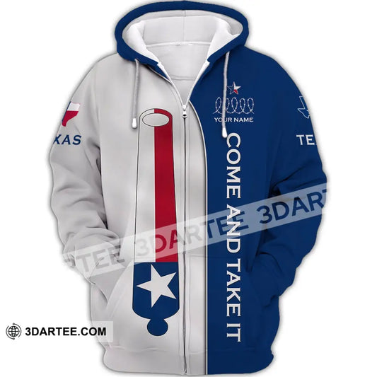 Unisex Shirt Custom Name Texas T-Shirt Cities Shirts Come And Take It Zipper Hoodie / S