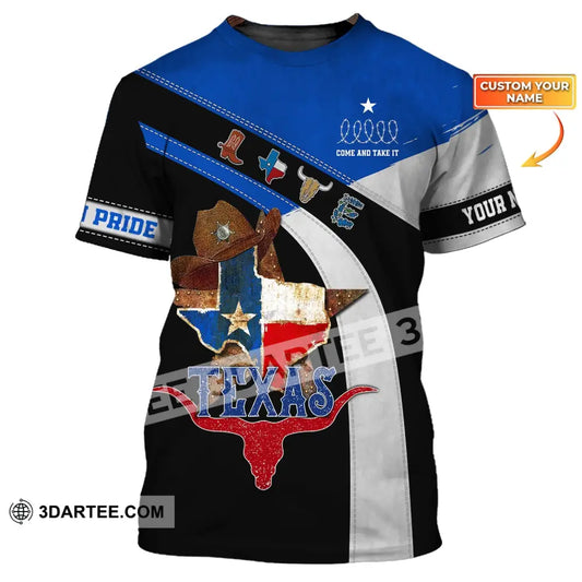 Unisex Shirt Custom Name Texas T-Shirt Come And Take It Pride / S