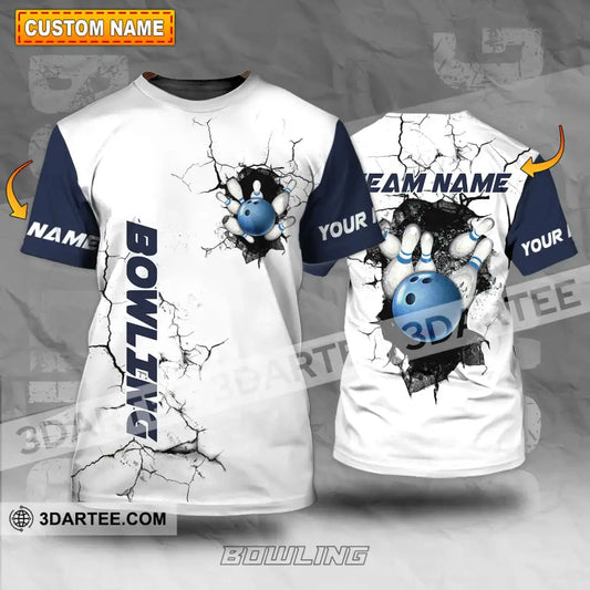 Unisex Shirt - Custom Name The Bowling Player Sport Cracking Wall T-Shirt