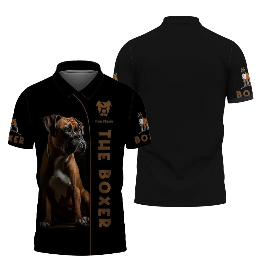 Unisex Shirt Custom Name The Boxer Dog 3D Gift For Pet Lovers Polo / S T-Shirt