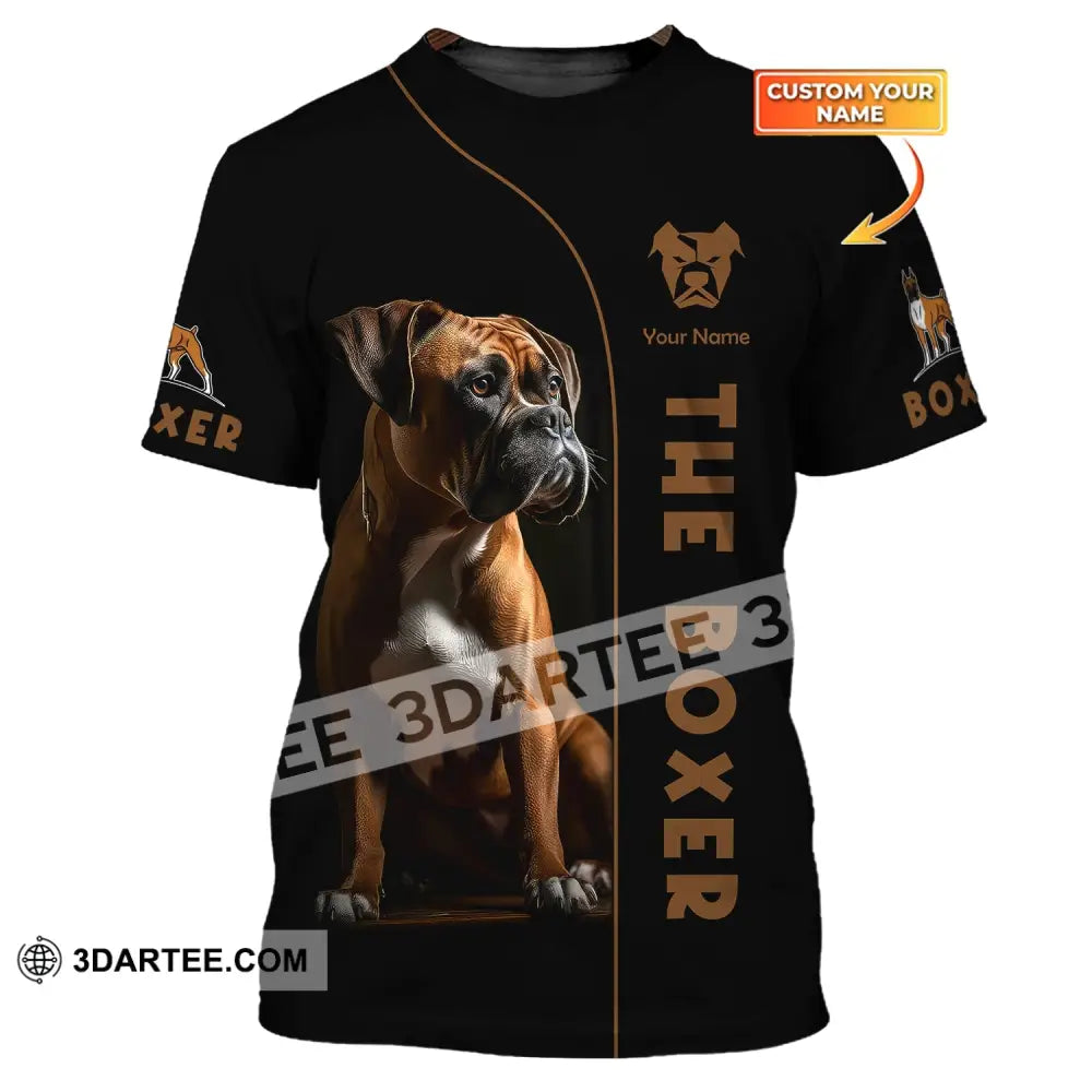 Unisex Shirt Custom Name The Boxer Dog 3D Gift For Pet Lovers T-Shirt / S