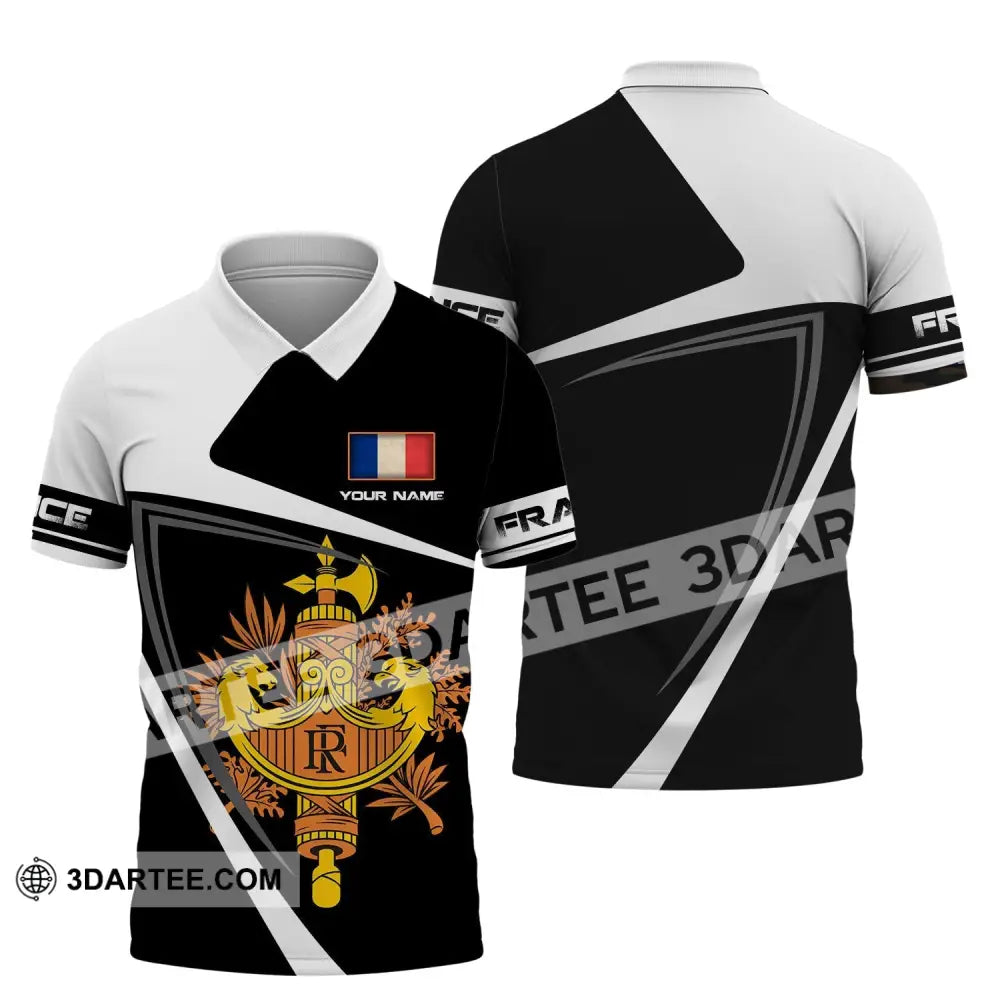 Unisex Shirt - Custom Name The Coat Of Arms France Polo / S T-Shirt