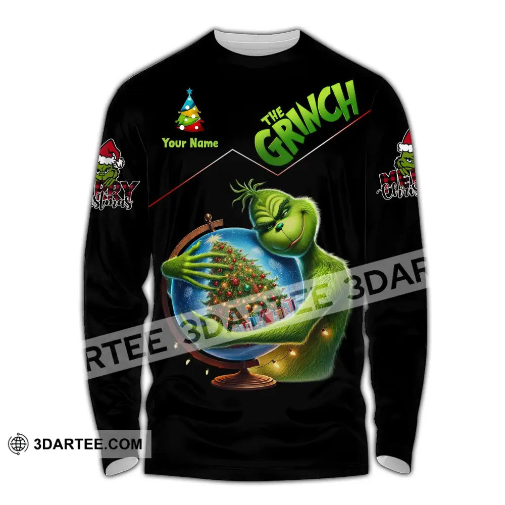 Unisex Shirt - Custom Name The Grinch Long Sleeve / S T-Shirt