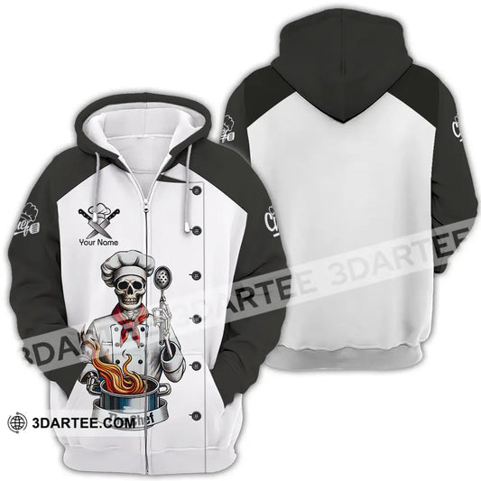 Unisex Shirt - Custom Name The Skull Chef Zipper Hoodie / S T-Shirt