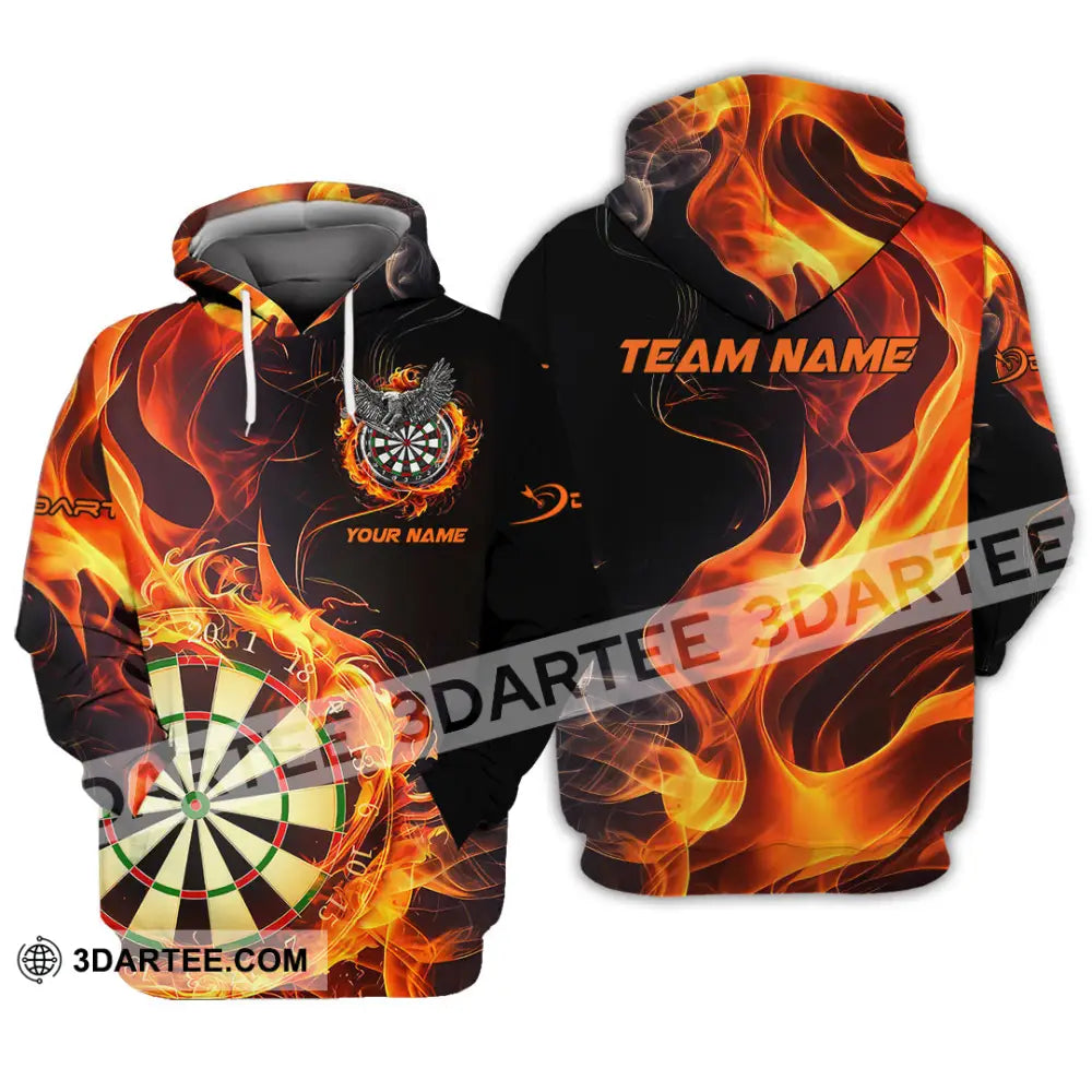 Unisex Shirt - Custom Name The Skull Darts Sport Fire Hoodie / S T-Shirt