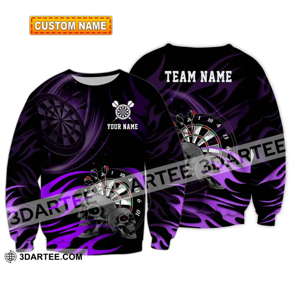 Unisex Shirt - Custom Name The Skull Darts Sport Long Sleeve / S T-Shirt