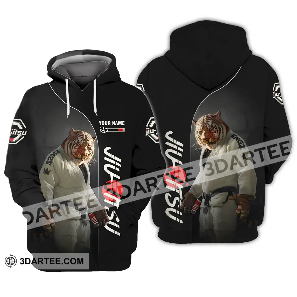 Unisex Shirt - Custom Name Tiger Jiu Jitsu Hoodie / S T-Shirt