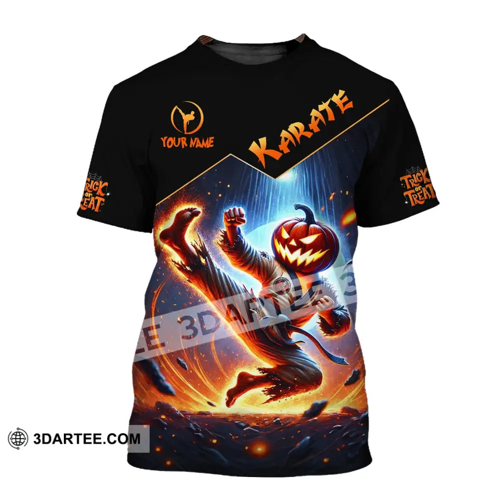 Unisex Shirt - Custom Name Trick Or Treat Karate T-Shirt / S T-Shirt