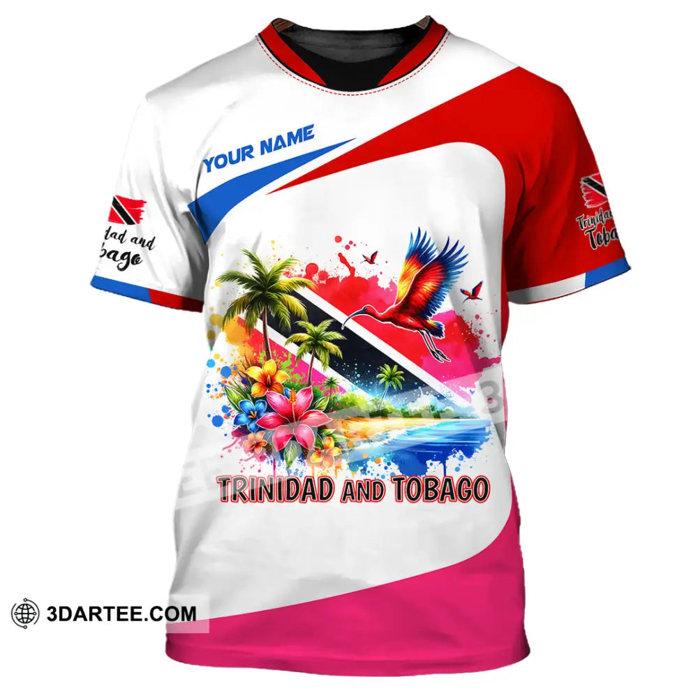 Unisex Shirt Custom Name Trinidad And Tobago Lover Polo Long Sleeve T-Shirt / S T-Shirt