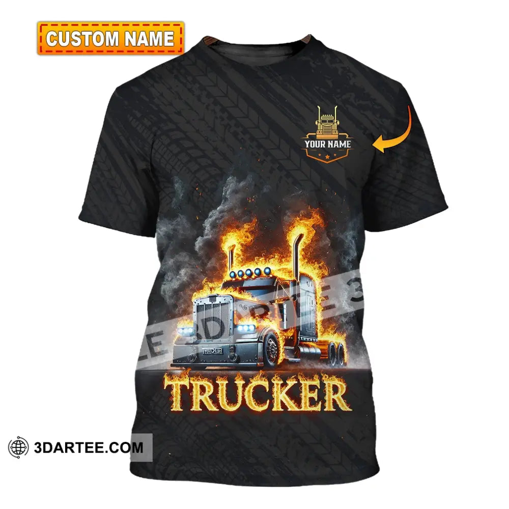 Unisex Shirt Custom Name Trucker Driver T-Shirt T-Shirt