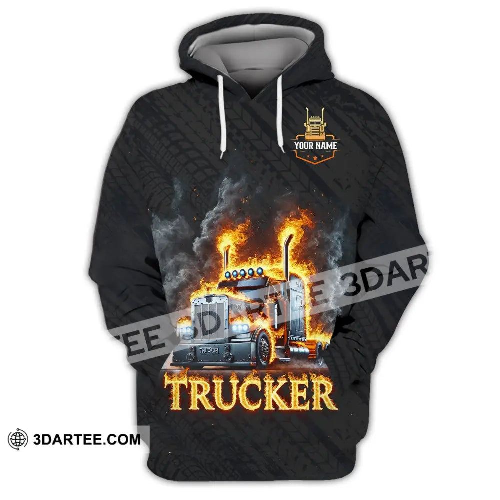 Unisex Shirt Custom Name Trucker Driver T-Shirt Hoodie / S T-Shirt