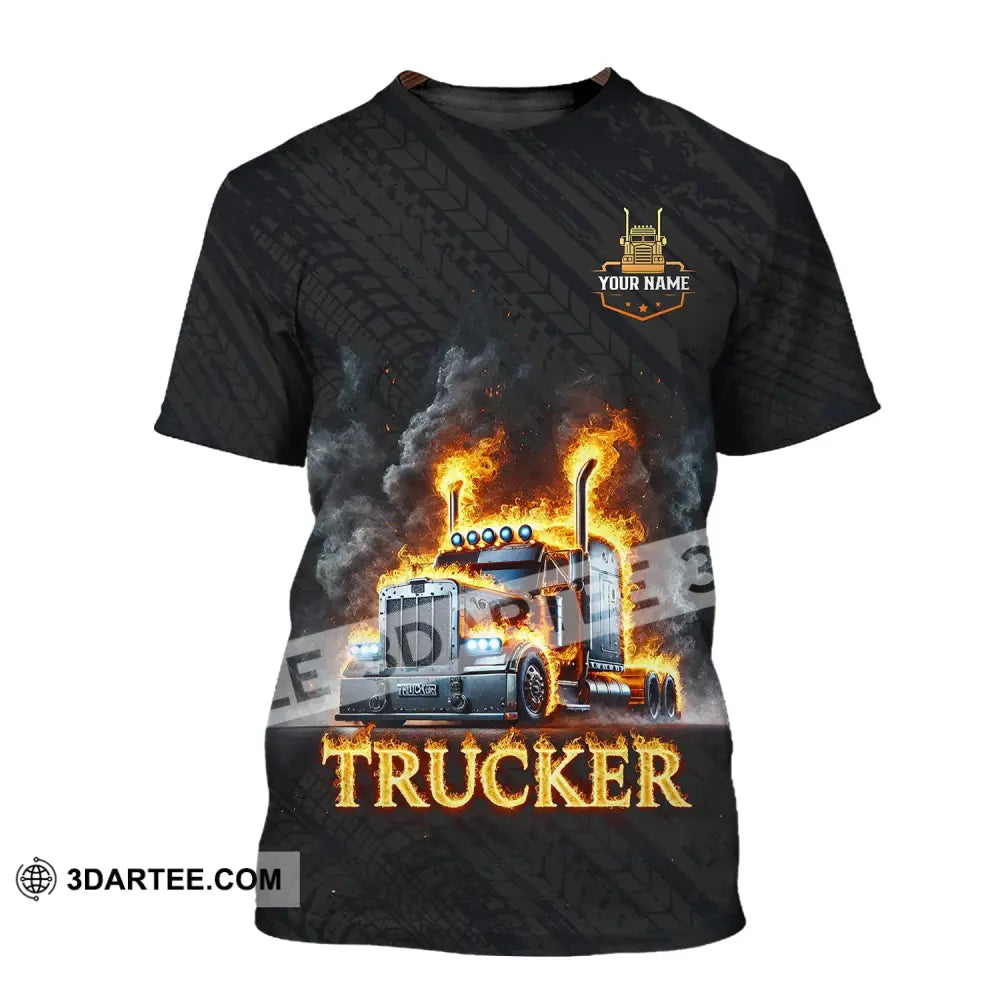 Unisex Shirt Custom Name Trucker Driver T-Shirt / S T-Shirt