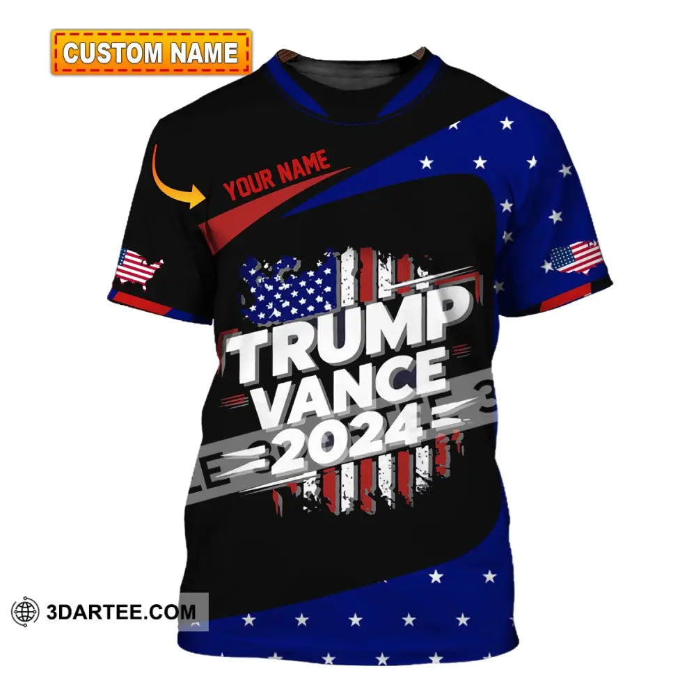 Unisex Shirt Custom Name Trump Vance 2024 For President T-Shirt T-Shirt