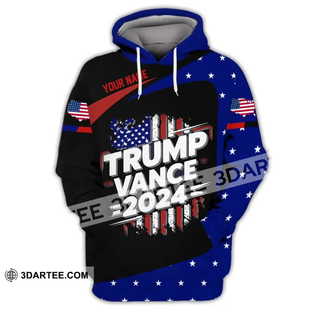 Unisex Shirt Custom Name Trump Vance 2024 For President T-Shirt Hoodie / S T-Shirt